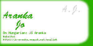 aranka jo business card